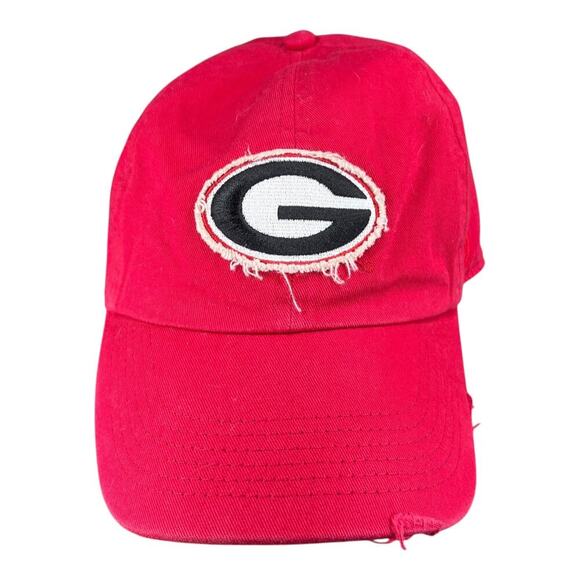 Georgia Bulldogs Classic Red Hat baseball Cap Adjustable distressed One Size - Picture 1 of 7